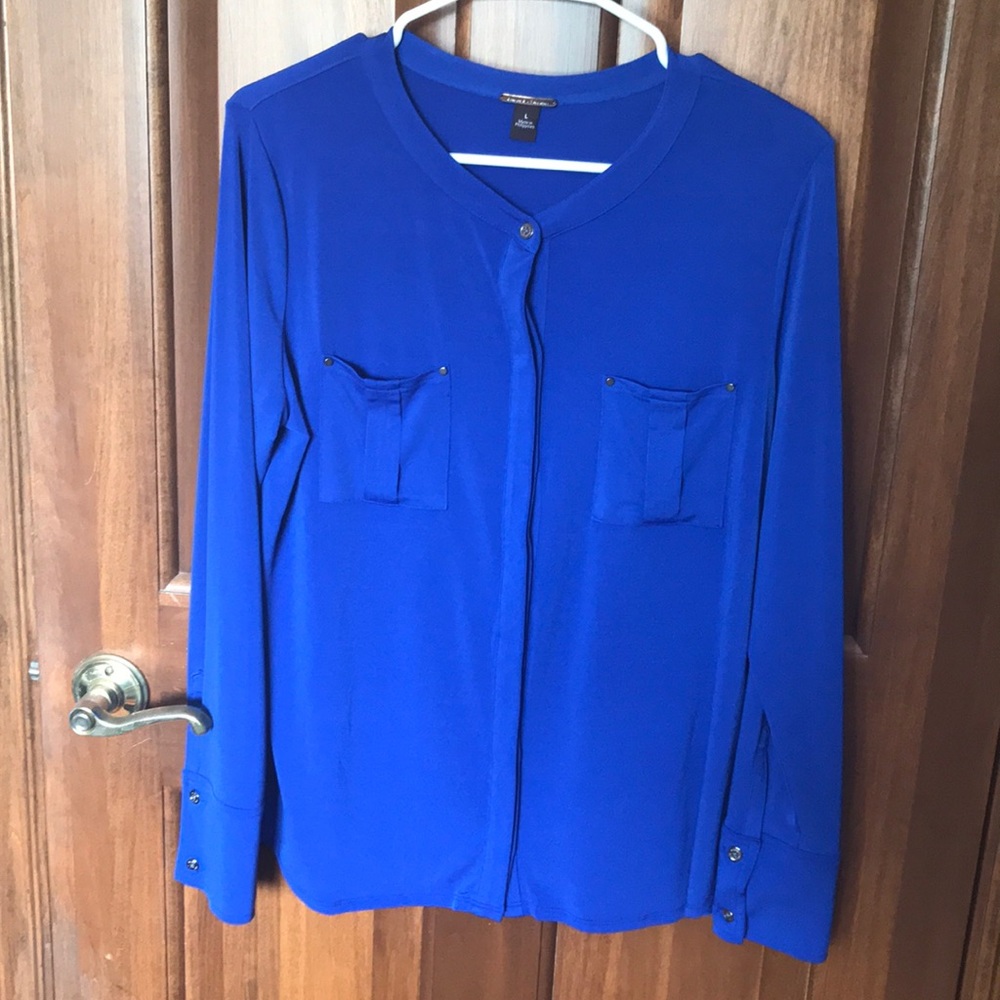 Blue Button Top - image 1